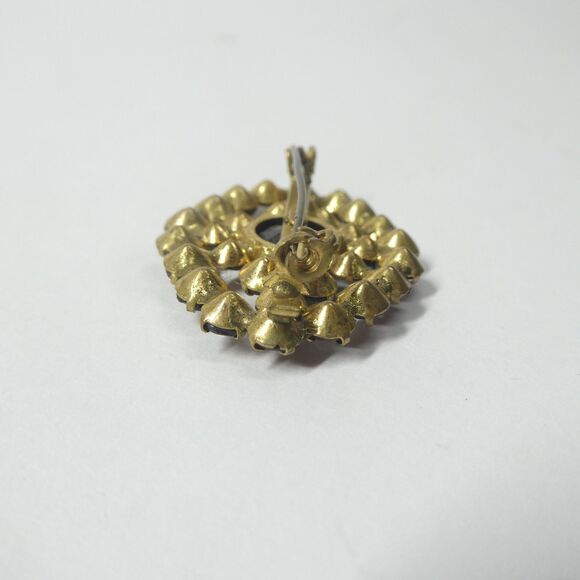 Red Brooch Czechoslovakia Signed Czech Glass Vintage Pin Oval Bohemian - Picture 8 of 11